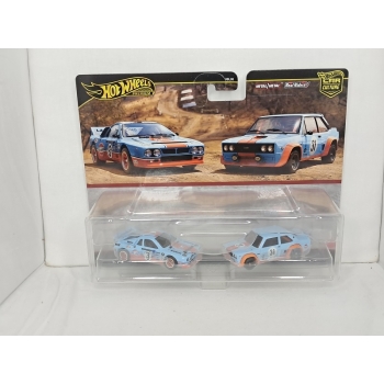 Hot Wheels 1:64 2 pack Premium - Lancia 037 + Fiat 131 Abarth Gulf